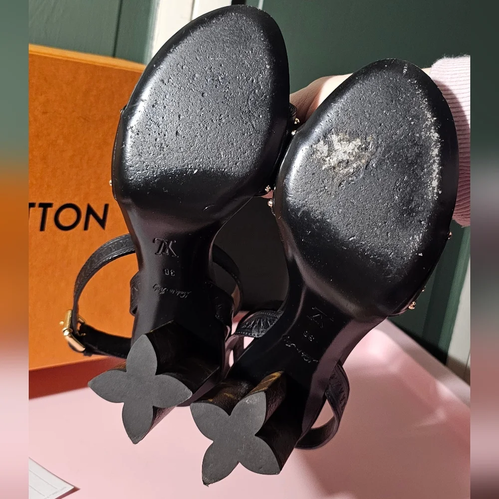 Louis Vuitton Black Studded Women's Sandals - Picture 4 of 7